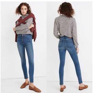 Madewell 10" High Rise Skinny Denim in‎ Dewitt Wash MA981 Jeans Women's 33